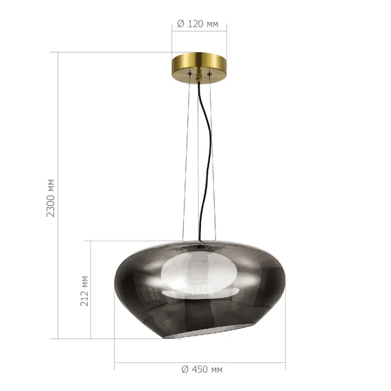 SL6019.313.01 Светильник подвесной ST-Luce Латунь/Дымчатый, Белый LED 1*20W 3000K FORAY