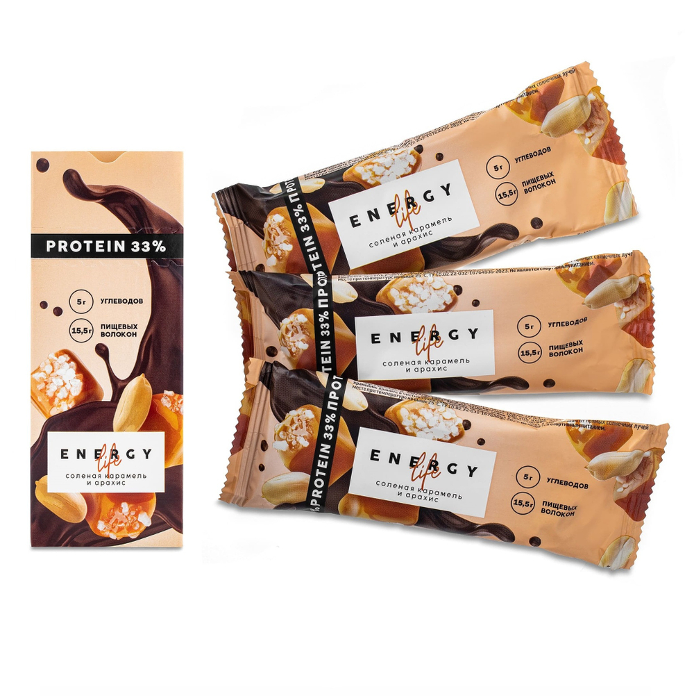 Energy Life Батончик протеиновый "Соленая карамель и арахис" 3шт/упак