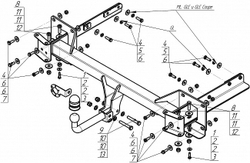 Фаркоп с эл-кой Smart для Mercedes-Benz GL, GLS, ML, GLE, GLE Coupe W-164, 166 (оцинкованный шар)(паспорт и сертификат в комплекте) 91205-A.Motodor