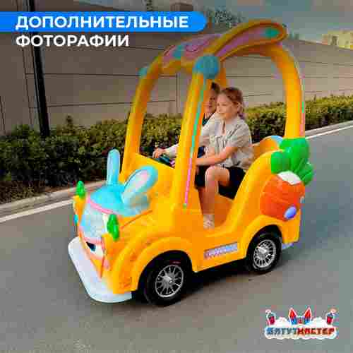 Детский электромобиль для базы отдыха «Ушастый драйв» двухместный, всепогодный