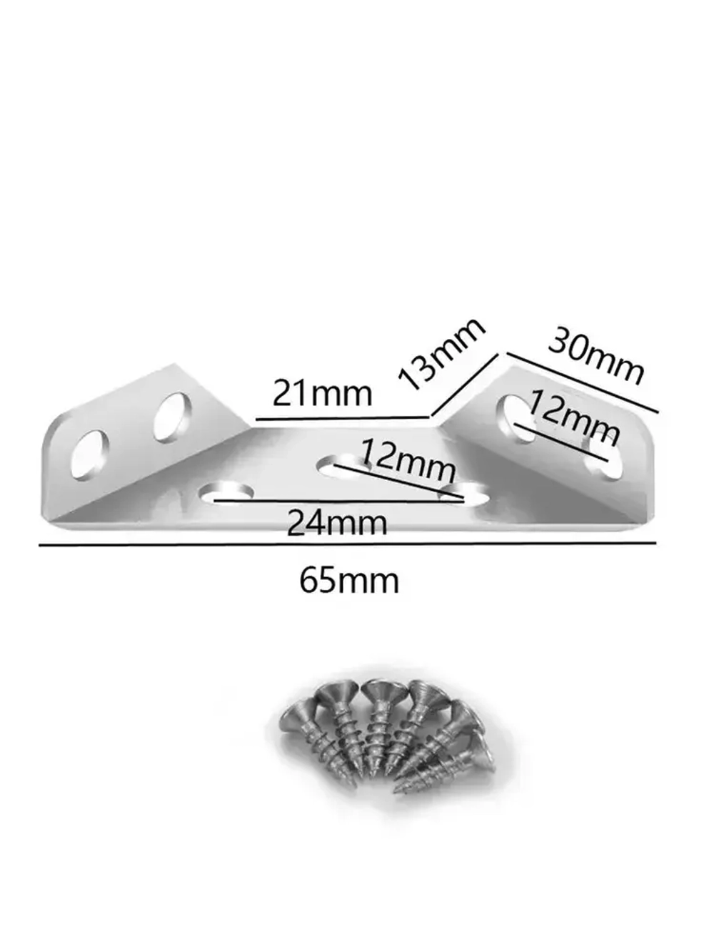 Треугольный кронштейн 8 шт. с демпферами 48 шт.Толщина 1,2 мм,Комплект угловых стяжек для кровати,нержавеющая сталь