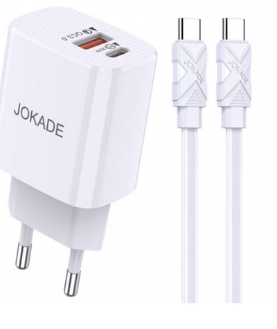 Зарядное устройство Jokade JB042 PD20W+QC3.0 с Type-C 3А белое