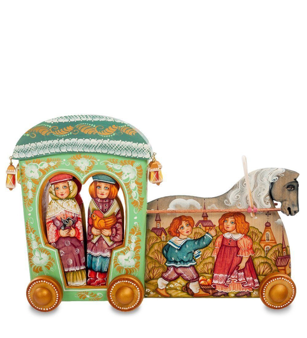 РД- 10/18 Фигурка резная «Прогулка» бол. художественная роспись