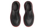 Bottega Veneta Leather Tire Chunky Sole Ankle Chelsea Boot Black Red