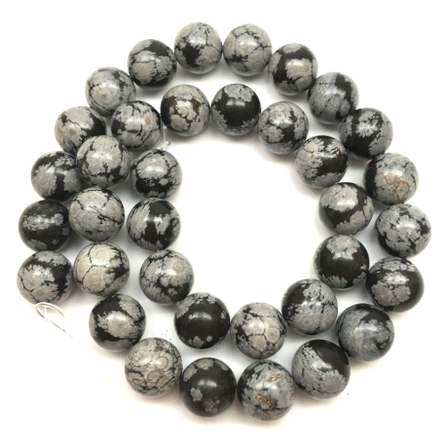 Обсидиан снежный 10 мм, бусины