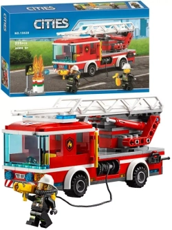 Конструктор Пожарный автомобиль с лестницей 225 дет 10828