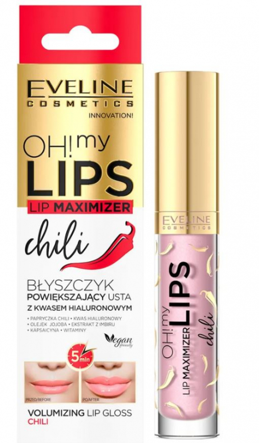 'EVELINE'' OH! MY LIPS Блеск д увеличения объема губ  ЧИЛИ 4.5мл *12