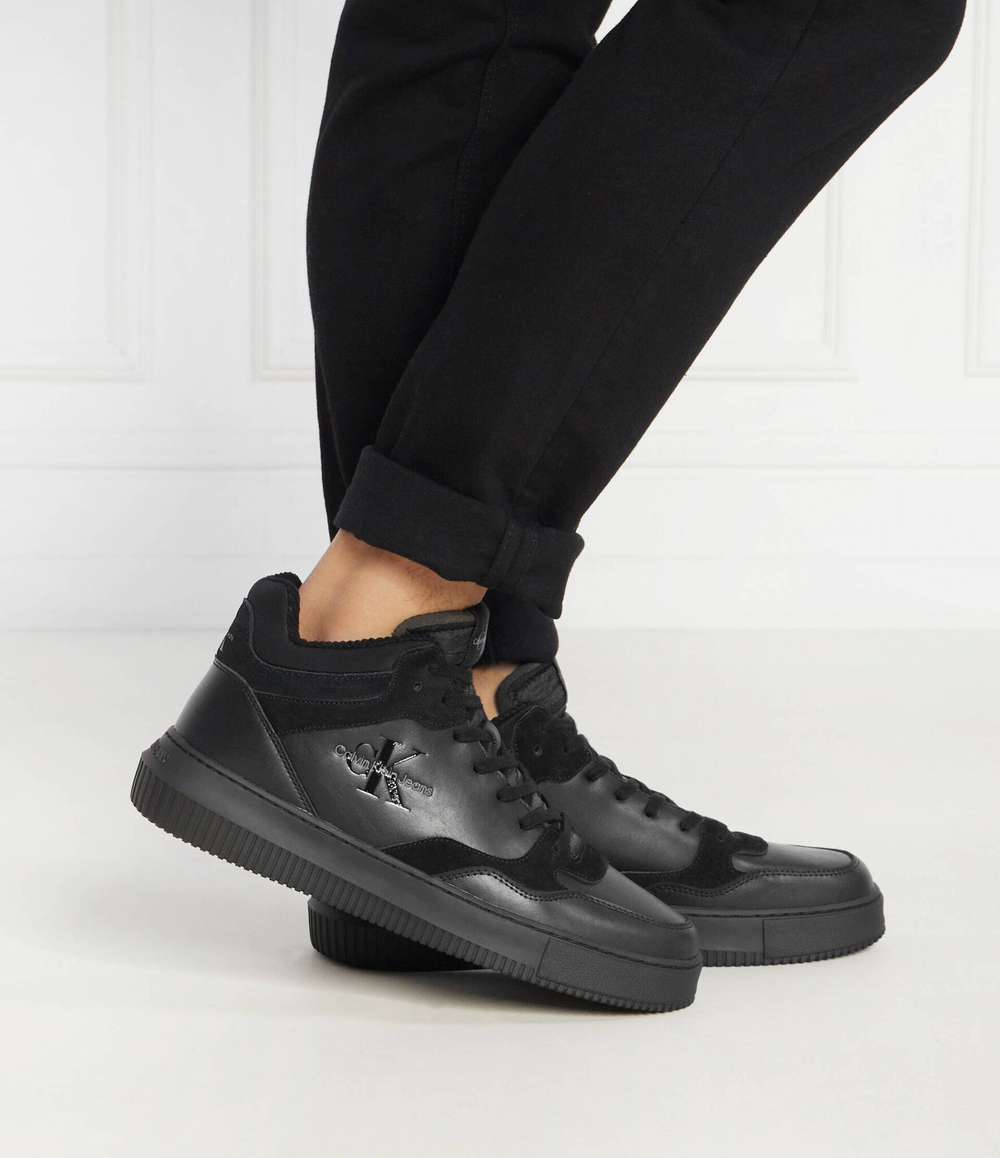 Кожаные кроссовки CALVIN KLEIN JEANS - черный(YM0YM00779)