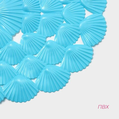 Противоскользящий коврик в ванну на присосках «Ракушки» (38х68 см) (Цвет: разноцветный)