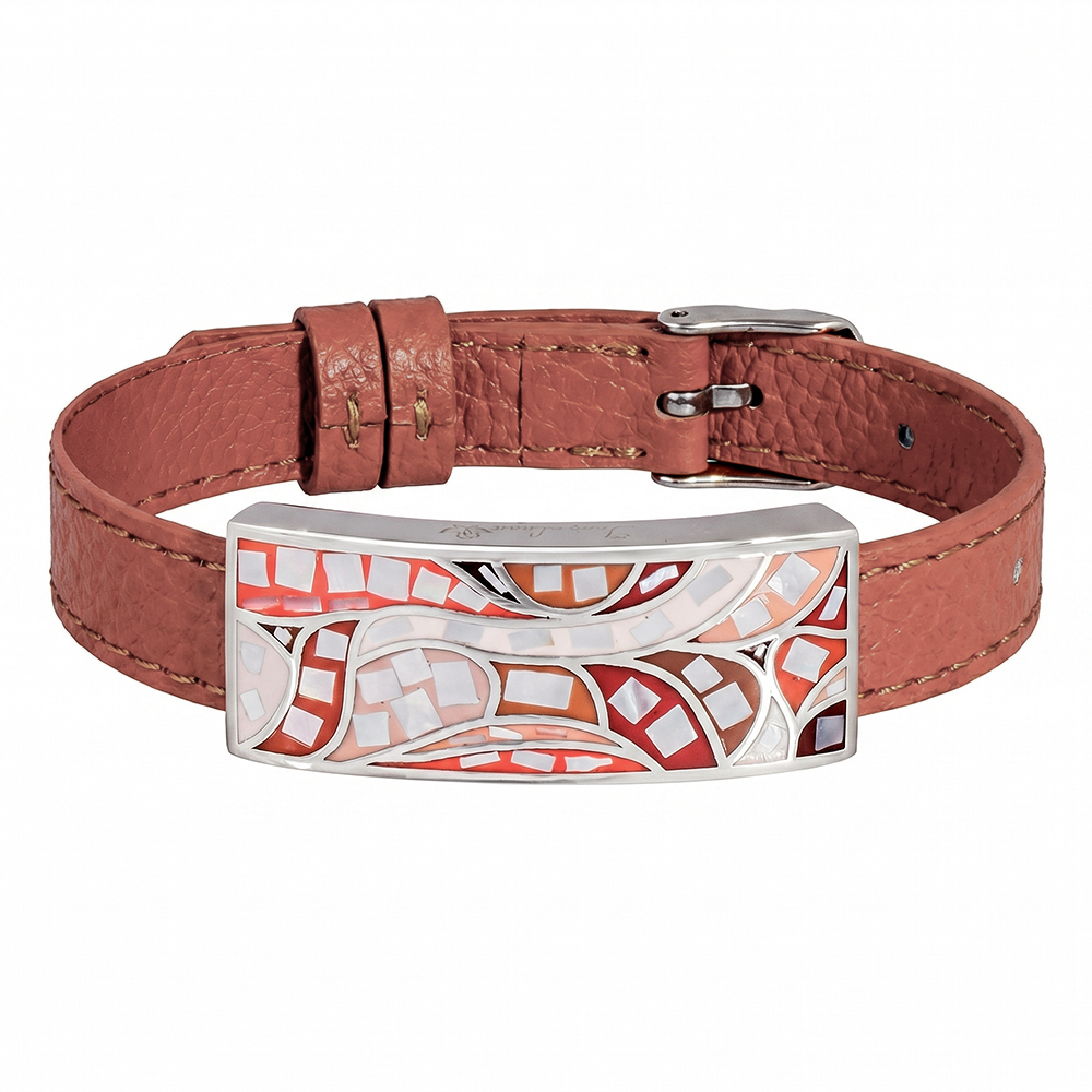 Браслет Fiore Luna на рыжем кожаном ремешке CB03600-7 BR