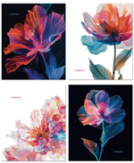 Тетрадь А5 48л. клетка "Цветы" сплошной УФ-лак, 4 дизайна (ПОЛИНОМ)