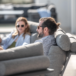 Malmo с 3-х местным диваном, комплект лаунж мебели антрацит/серый, алюминий