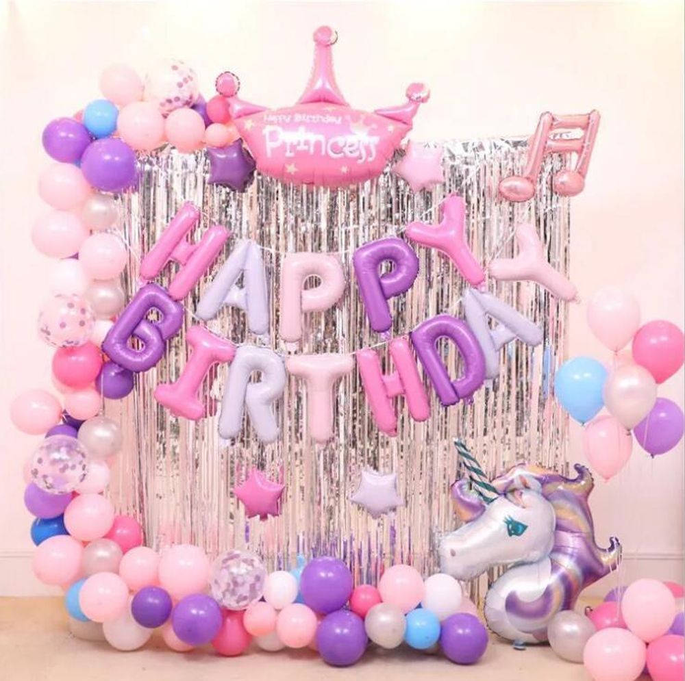 Шар (46"/117 см) Фигура, Голова Единорога, Фиолетовый