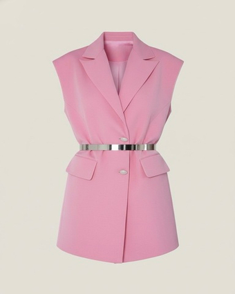 Жилет оверсайз в нежно розовом