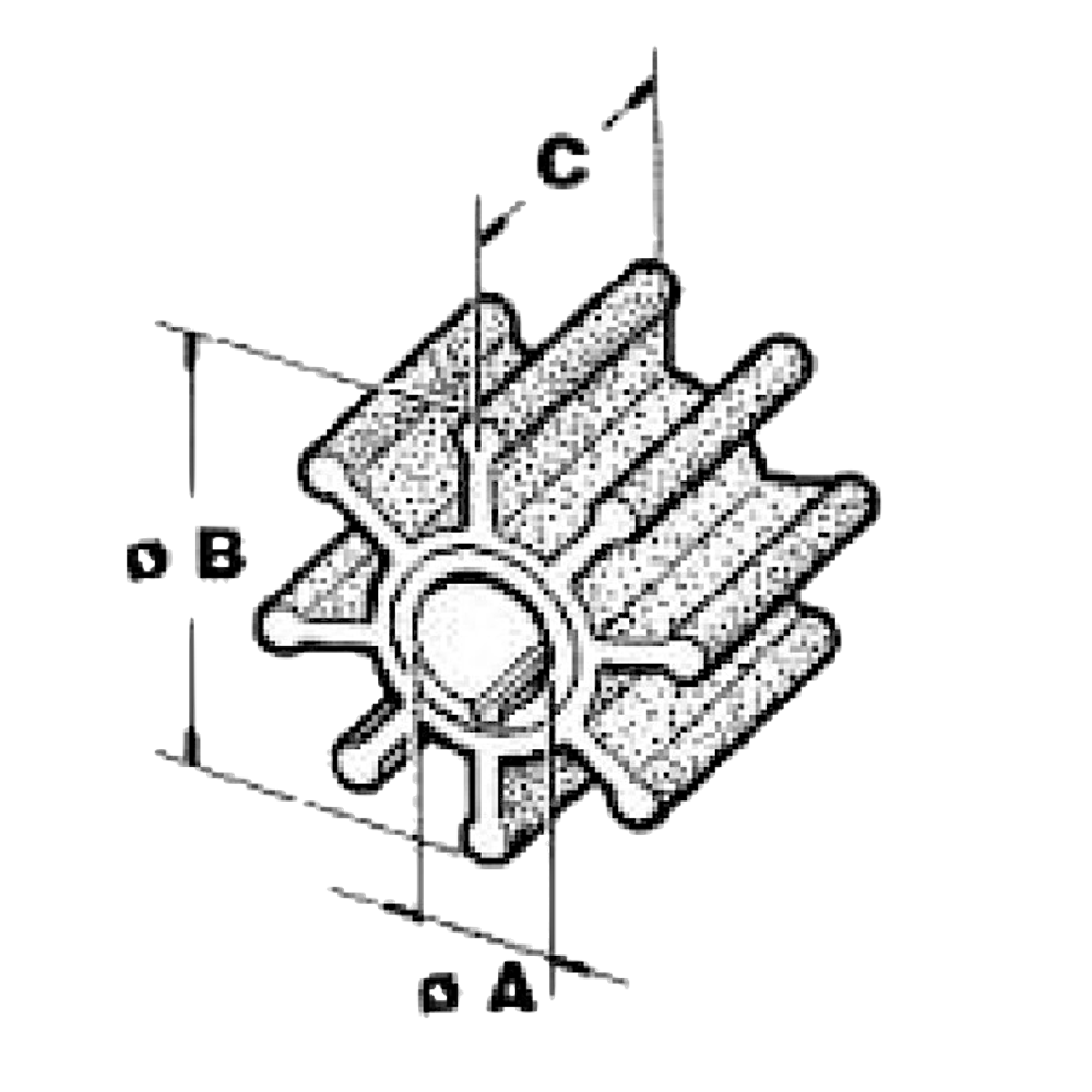 Yamaha Крыльчатка охлаждения 6G1-44352-00 ( ТМ ) 6/8