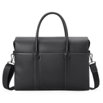 POLO Top Grain Cow Leather Men"s Crossbody Bag Briefcase Large Men"s Black