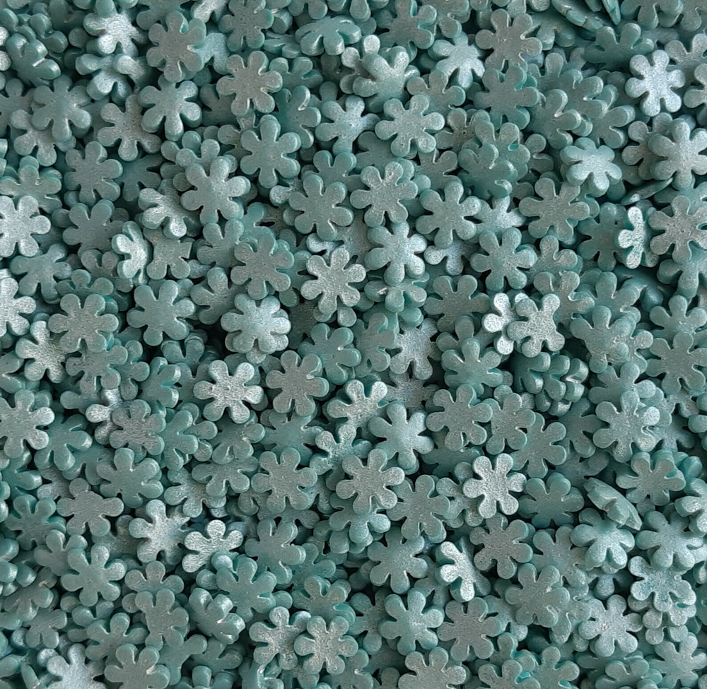 Посыпка снежинки голубые перламутровые - 100 гр