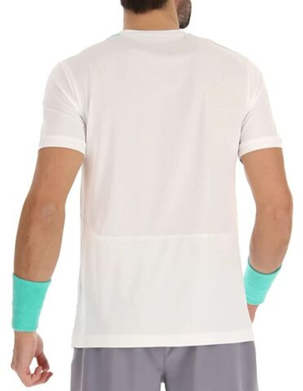 Мужская теннисная футболка Lotto Top IV Tee 1 - bright white/green 9