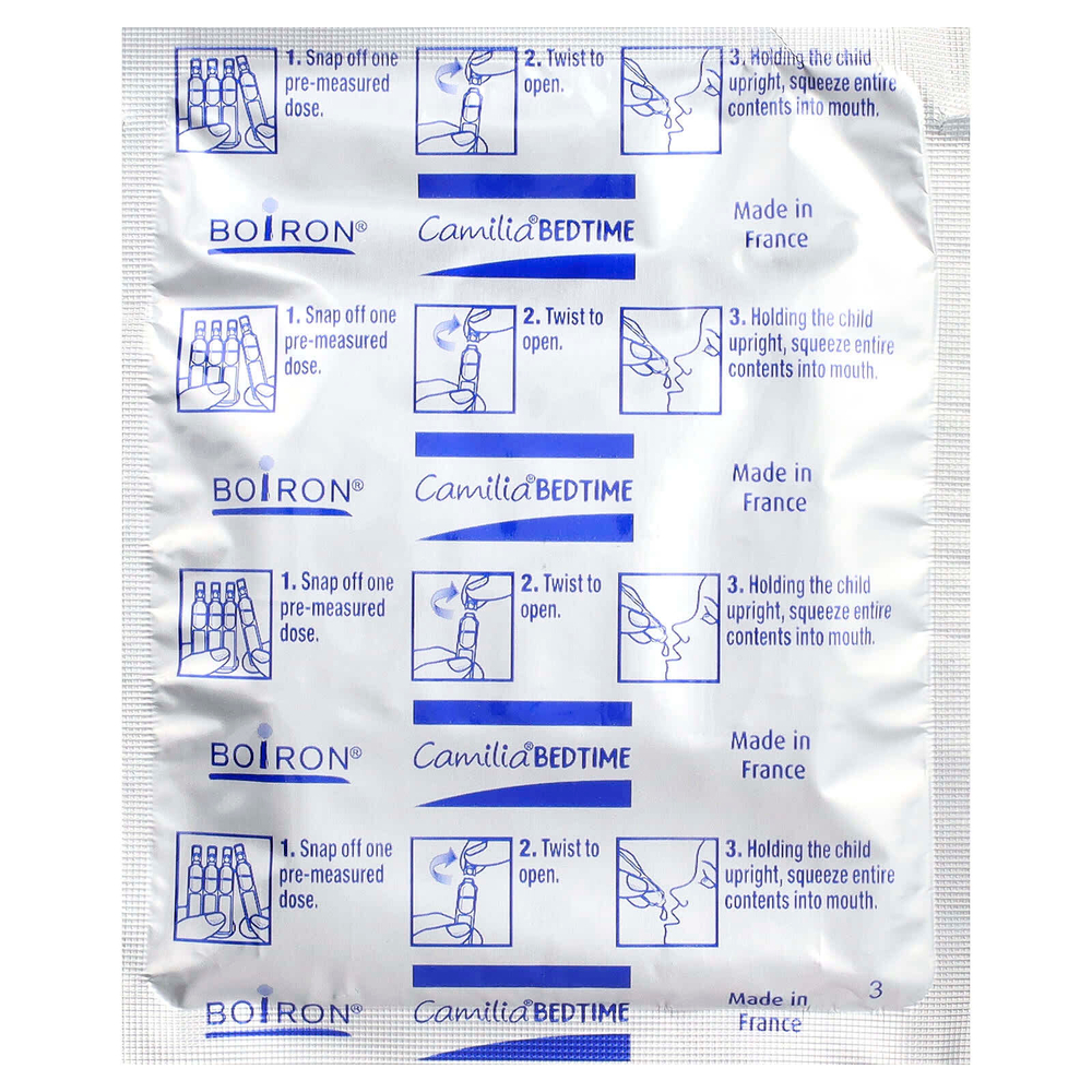 Boiron, Camilia®, жидкие дозы для приема перед сном, для младенцев от 1 месяца, 30 доз, по 1 мл (0,034 жидк. унции)