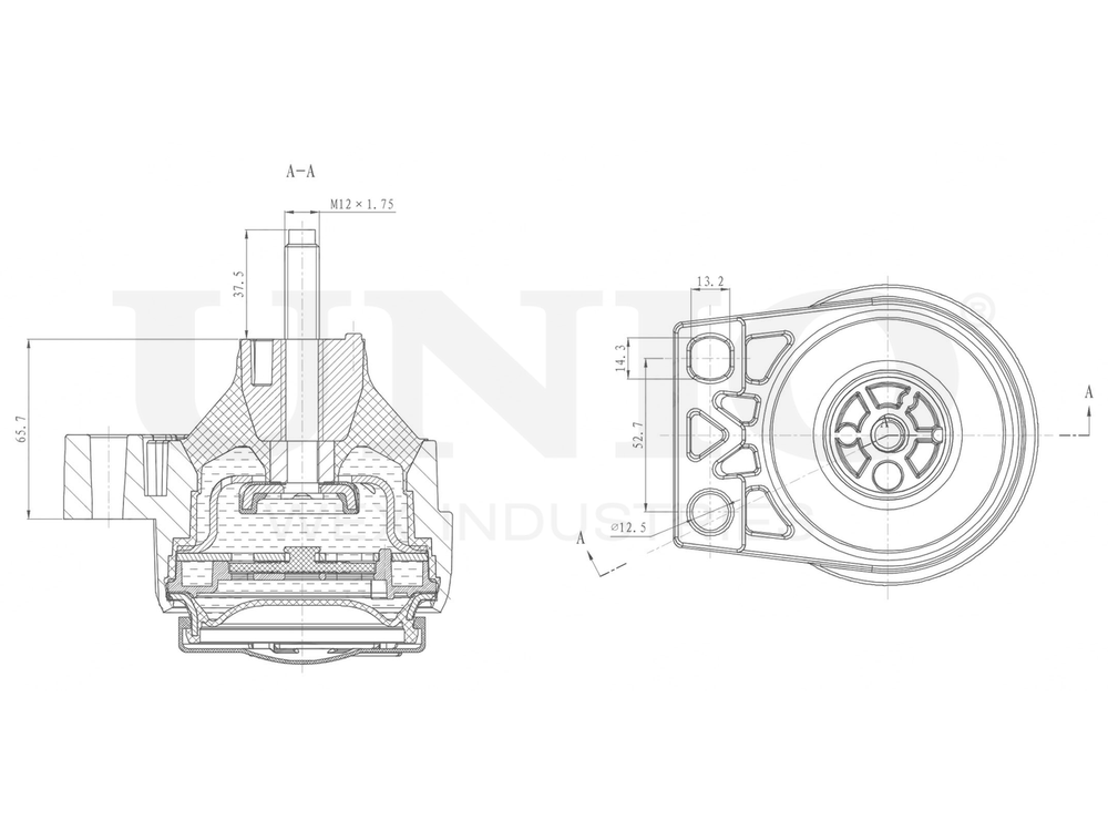 Опора двигателя правая UNIO RMP-15035