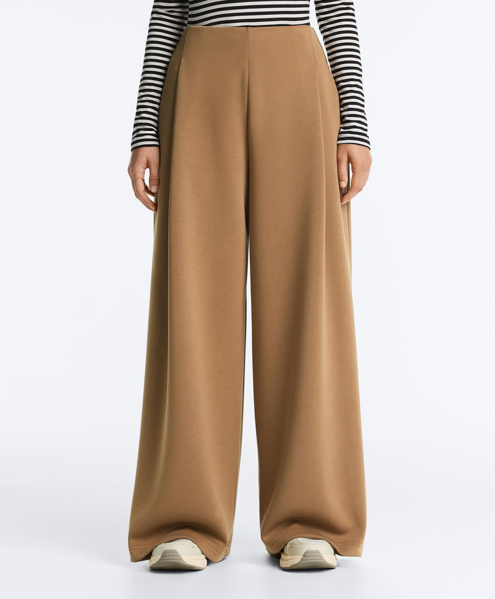 OYSHO Брюки из саржевой ткани с высокой посадкой и складками, медный