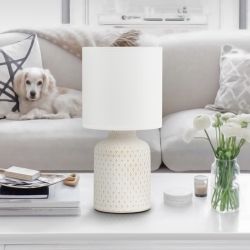 Настольная лампа Rivoli Sabrina 7043-502 1 * Е14 40 Вт керамика белая с абажуром | Rivoli