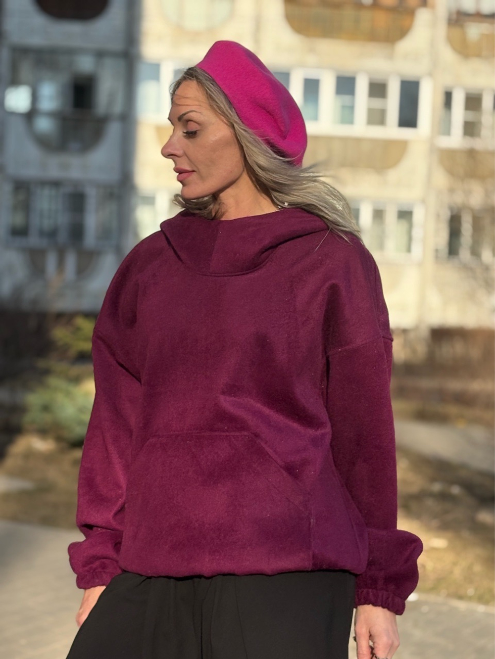 Худи -пальто /фиалка