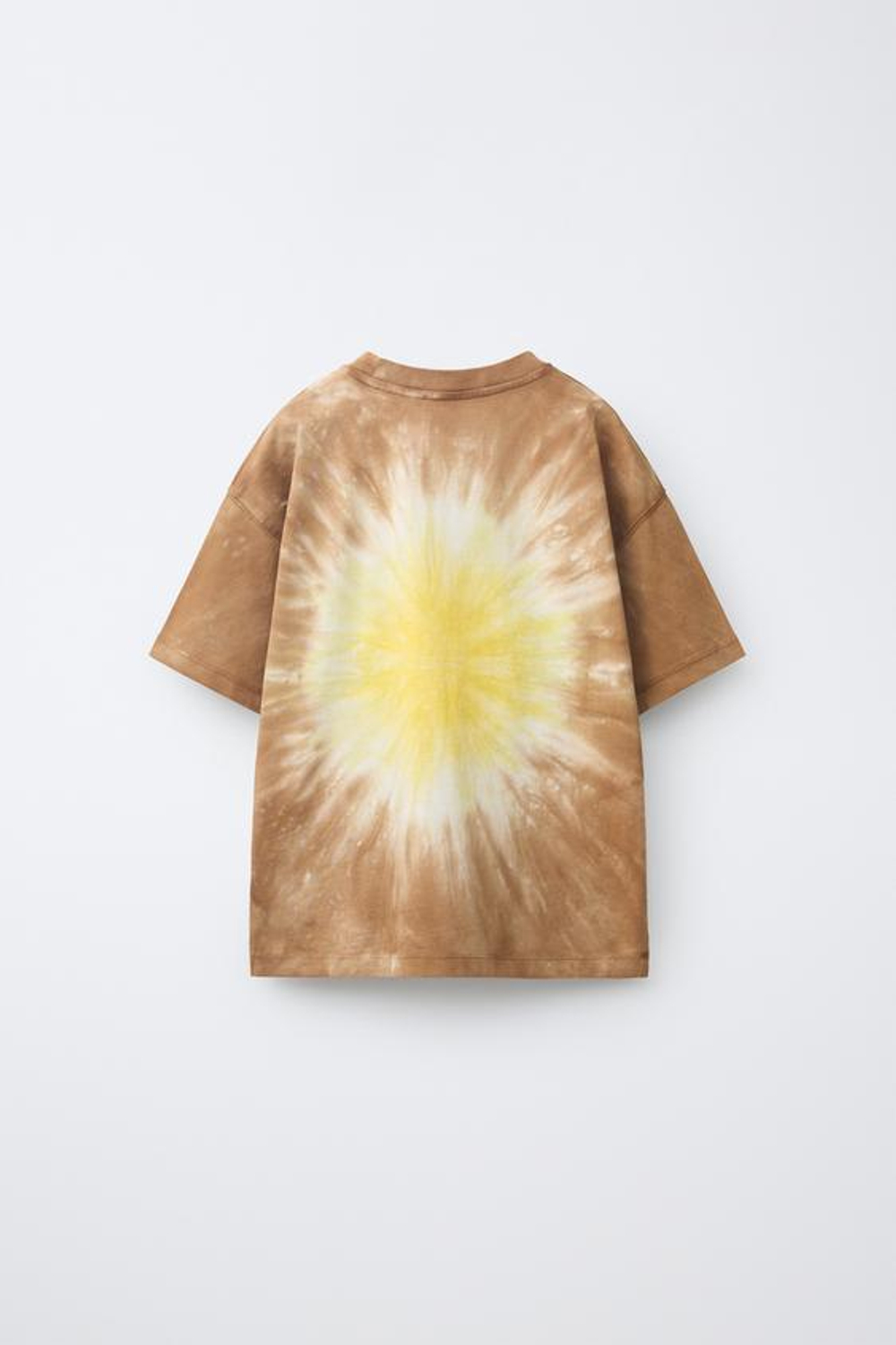 ZARA ФУТБОЛКА TIE DYE, КОРИЧНЕВЫЙ