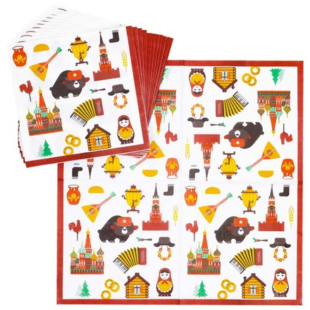 Салфетка Русский Стиль 33см 12шт