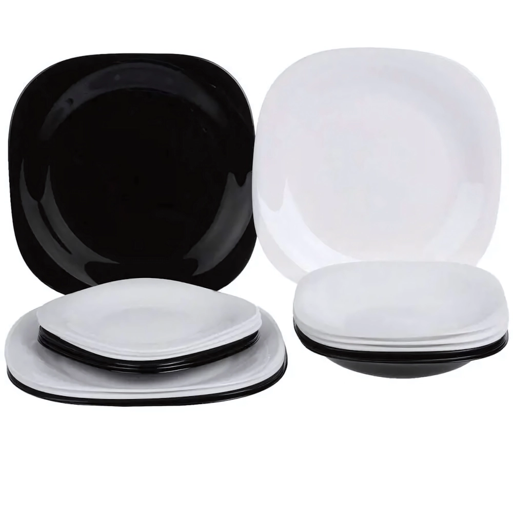 Набор столовой посуды 18 предметов «Carine Black and White» N1489