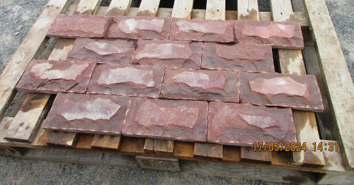 Sandstone tile sawn rusticated Terracotta red /m2