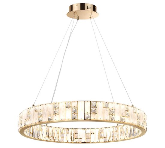 5072/100L HALL ODL24 615 золото/прозрачный/белый/металл/хрусталь/алебастр Люстра LED 80W 3700K CROSSA