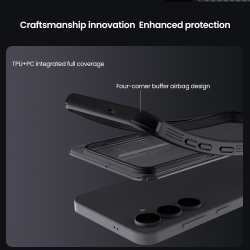 Чехол прозрачный тонированный от Nillkin для Samsung Galaxy S25 FE, серия CamShield Pro Case (сдвижная шторка для камеры)