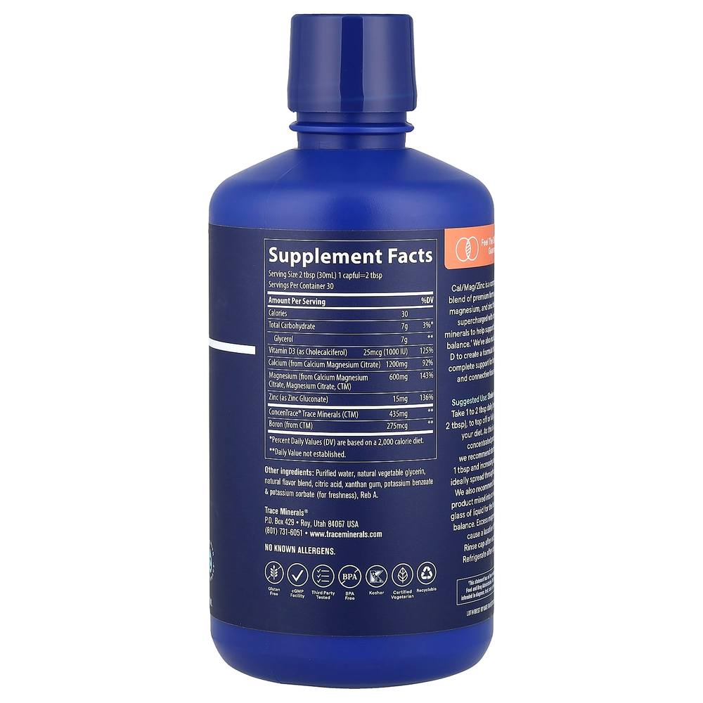 Trace, Liquid Cal / Mag / Zinc, пина колада, 887 мл (30 жидк. Унций)