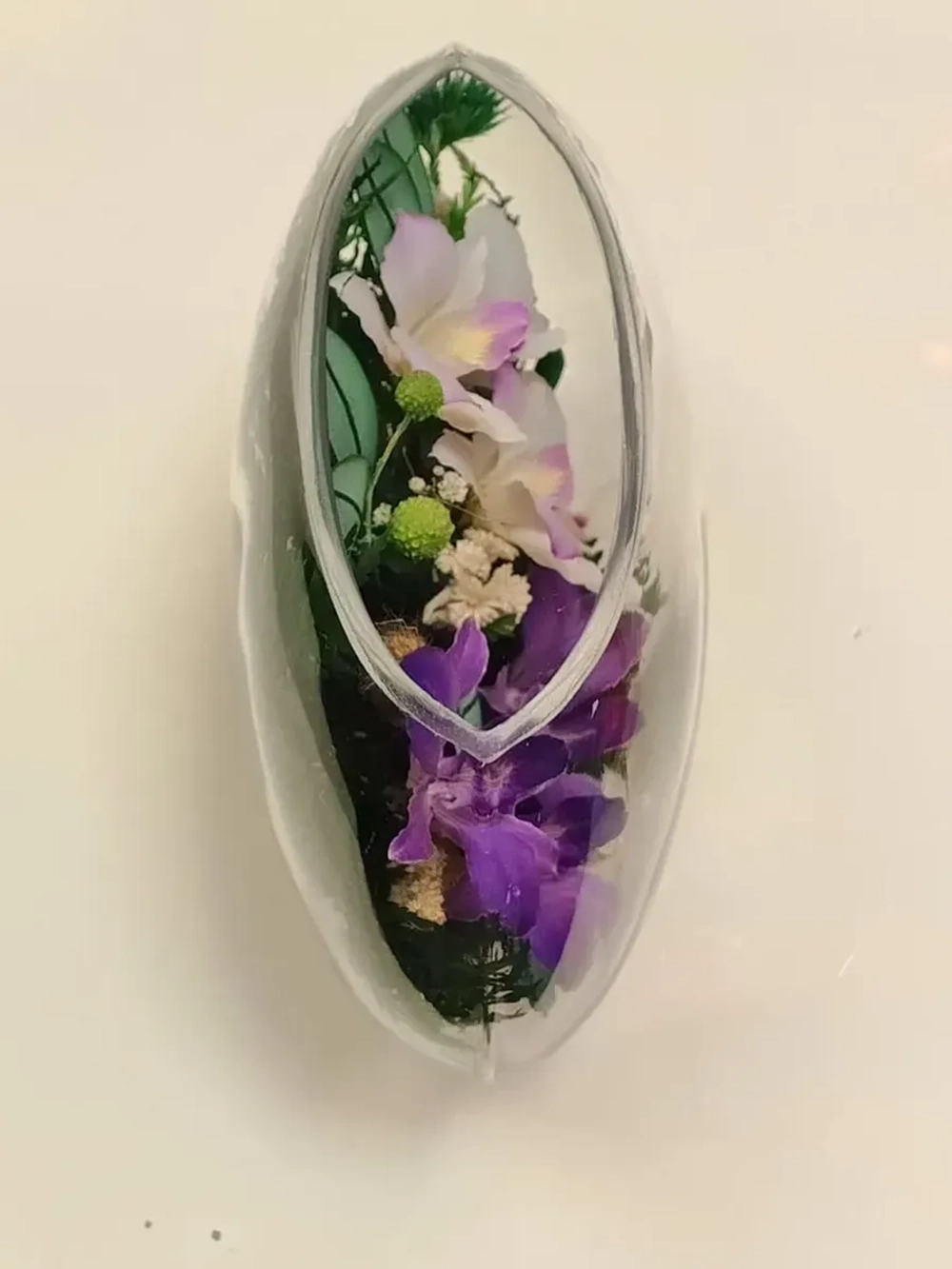 натуральные цветы в стекле, вакуум