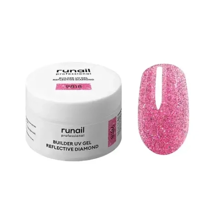 Runail Моделирующий УФ-гель светоотражающий №9818 BUILDER UV GEL REFLECTIVE DIAMOND, 15г