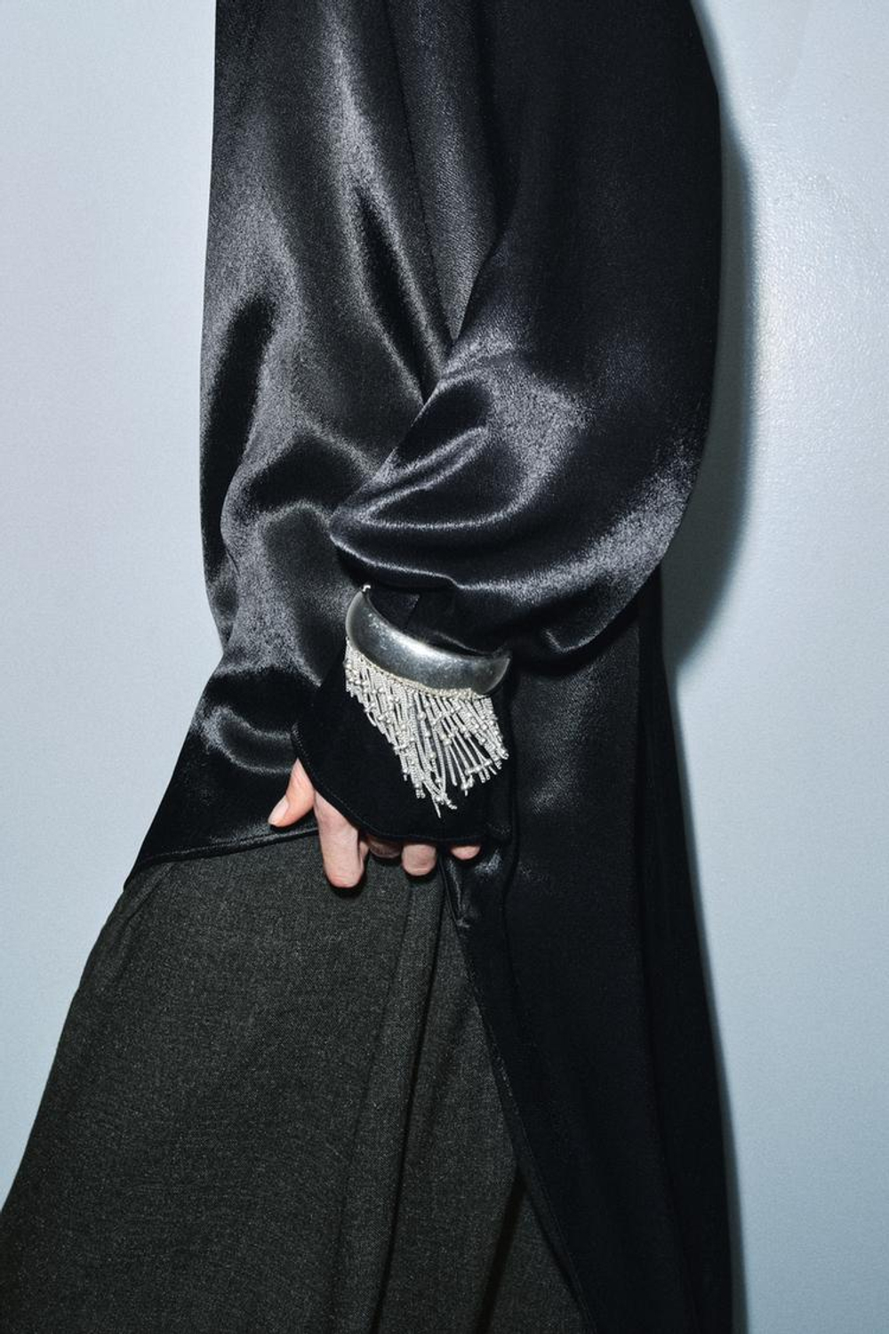 ZARA ДЛИННАЯ АСИММЕТРИЧНАЯ БЛУЗА — ZW COLLECTION, ЧЕРНЫЙ