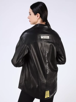 Кожаная куртка демисезонная рубашка
