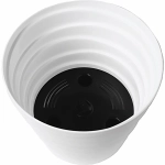 Кашпо для цветов пластиковое 0,9л d-13,2см «Бархан» Белый