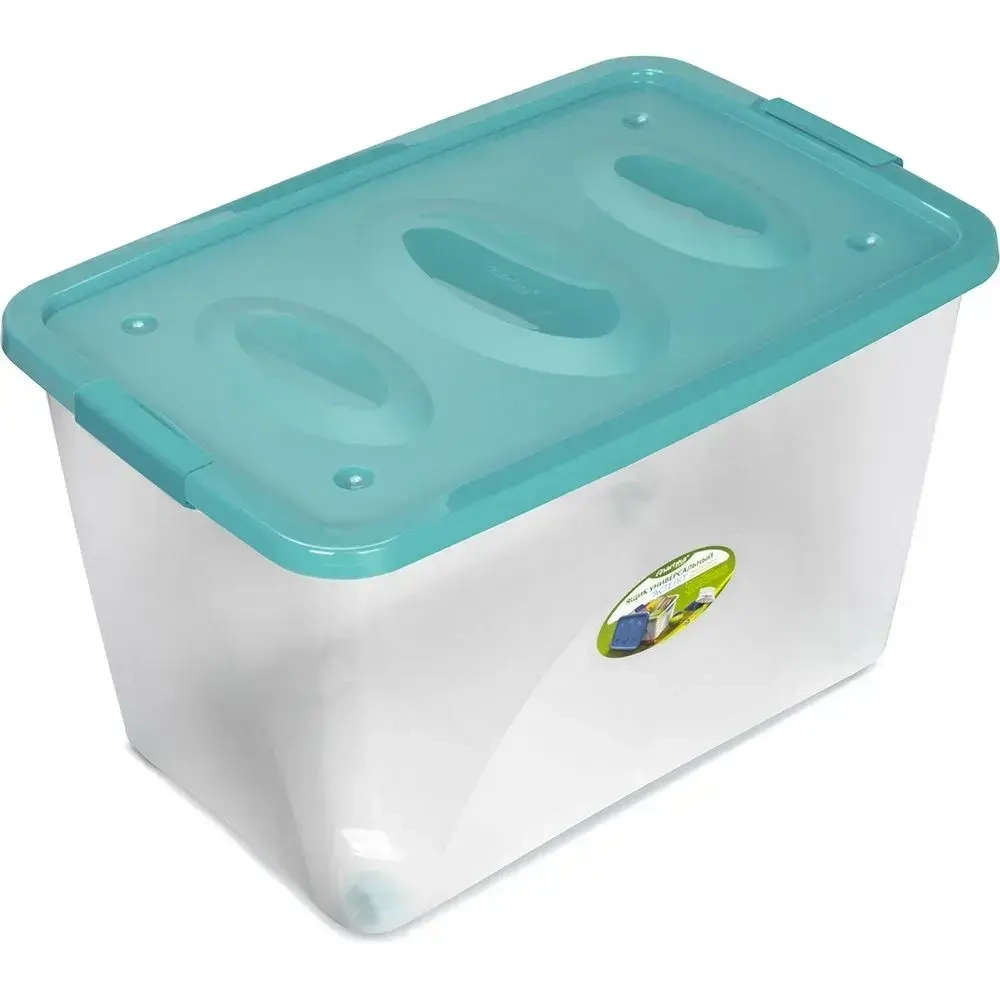 Ящик универсальный 'Астело' 600х280мм на колесиках бирюзовый (комплект 3 шт)