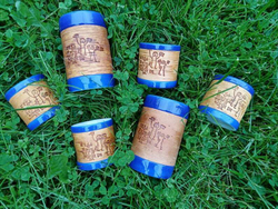 Кружка большая фарфоровая без ручки с берестой. Коллекция Онфим (Onfim)