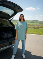 Футболка женская молочная оверсайз хлопок