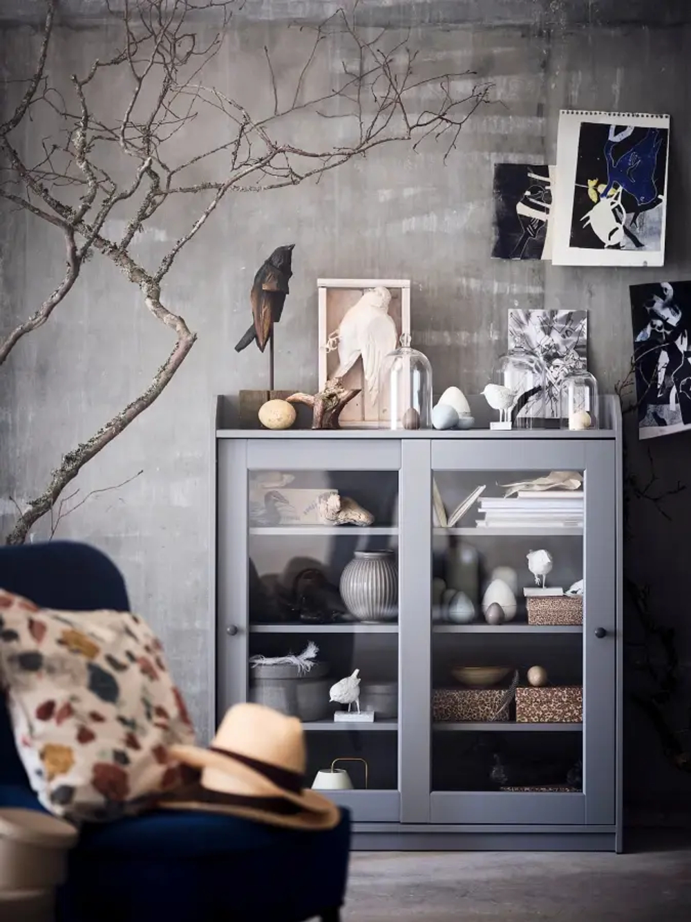 Шкаф - HAUGA IKEA/ ХАУГА ИКЕА, 105x116х36 см, темно-серый