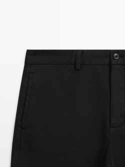 Massimo Dutti Зауженные льняные брюки, темно-синий