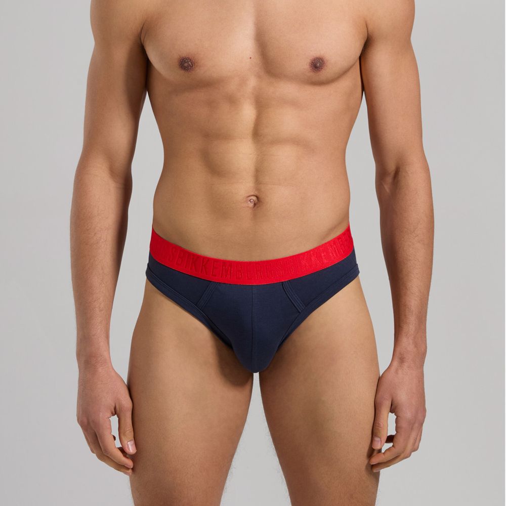 Мужские трусы брифы (белый, синий, черный) набор 3 в 1 Bikkembergs FASHION BICOLOR BKK1USP04TR