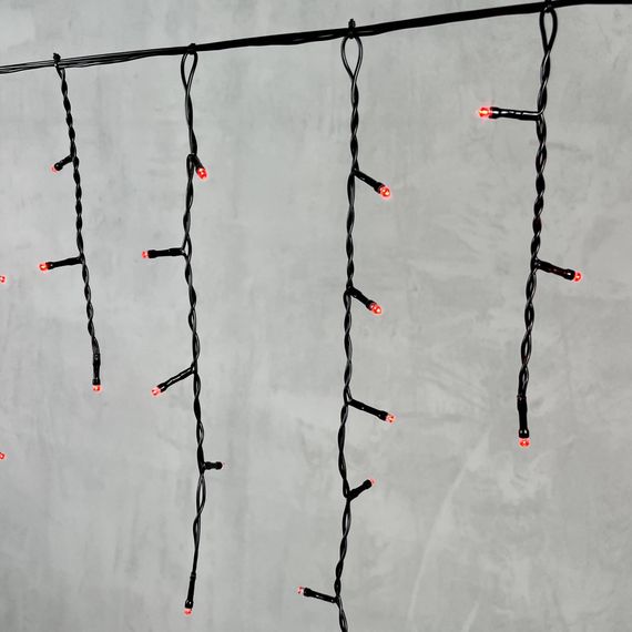 Светодиодная бахрома 3,1*0,5 м., 150 красных LED ламп, черный провод ПВХ, LTC (PIL150-11-2R)