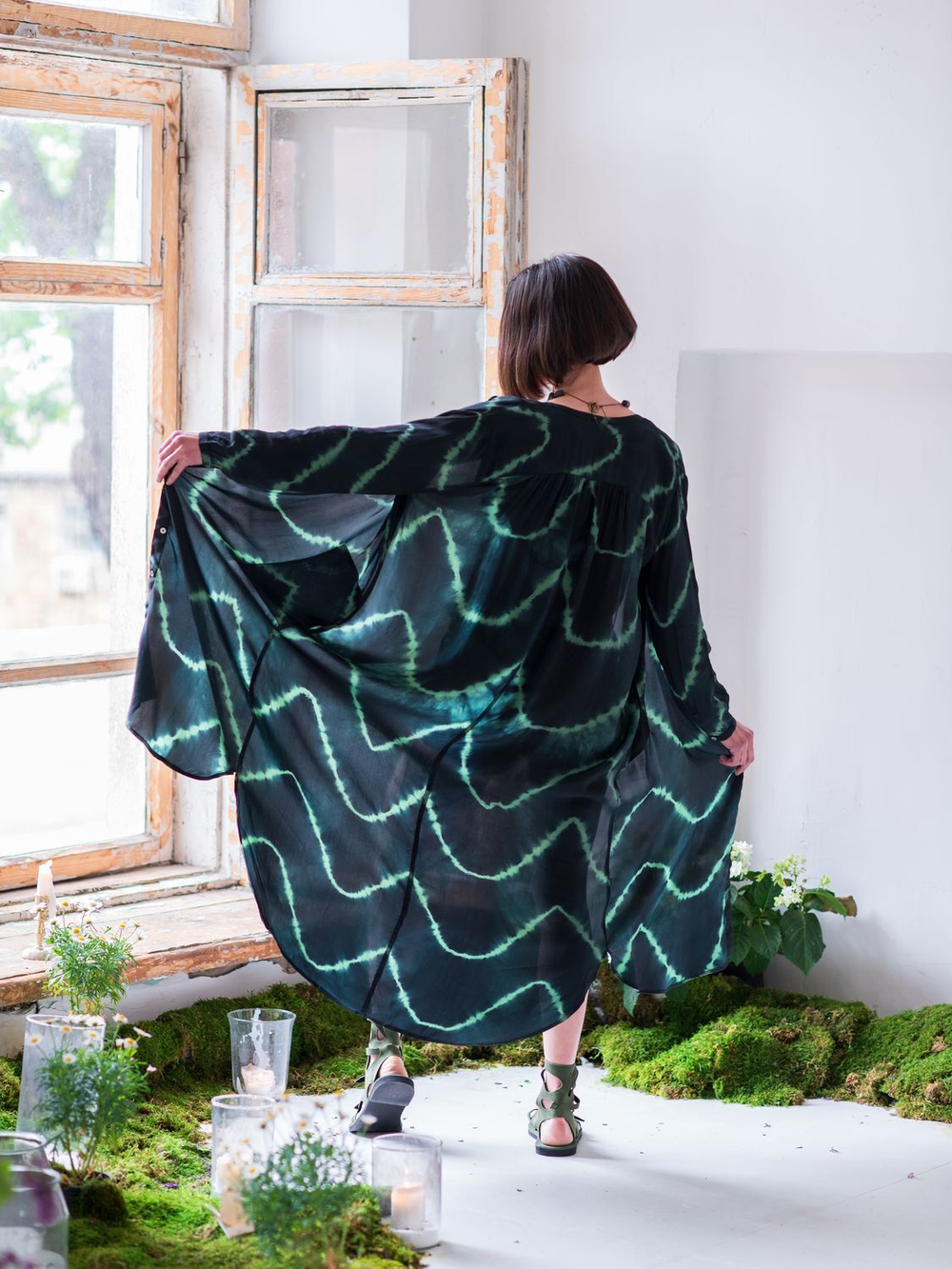 Платье-рубашка ГРАДИЕНТ (лесной)