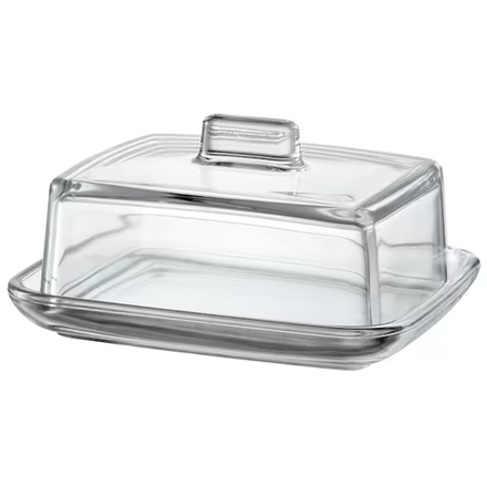 ВИТРОКА VITROCKA Масленка с крышкой, бесцветное стекло