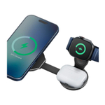 Складная зарядная станция MagSafe Energea AluMag Trio 2 для iPhone, Apple Watch и AirPods (Qi2.2) Беспроводная зарядка: Qi 25 Вт, Qi 5 Вт, магнитное крепление для быстрой зарядки Apple Watch (Qi 5 Вт). Проводная зарядка: нет. Сертификация Qi2. Есть LED-ин