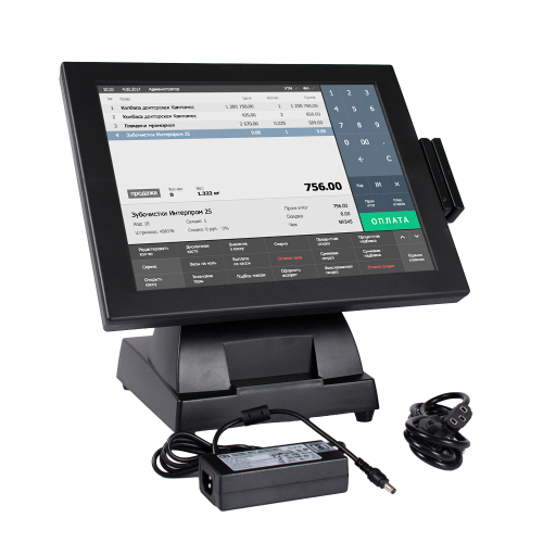 Сенсорный моноблок POSCenter START-2V2 (15", Resistive, J3455, RAM 8Gb, SSD mSATA 128Gb, MSR)